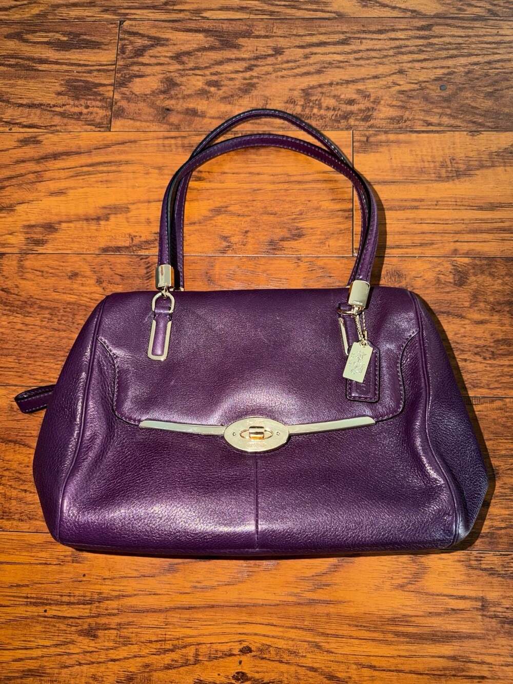 Coach Legacy Leather Duffle Satchel Bag 25169 Purple